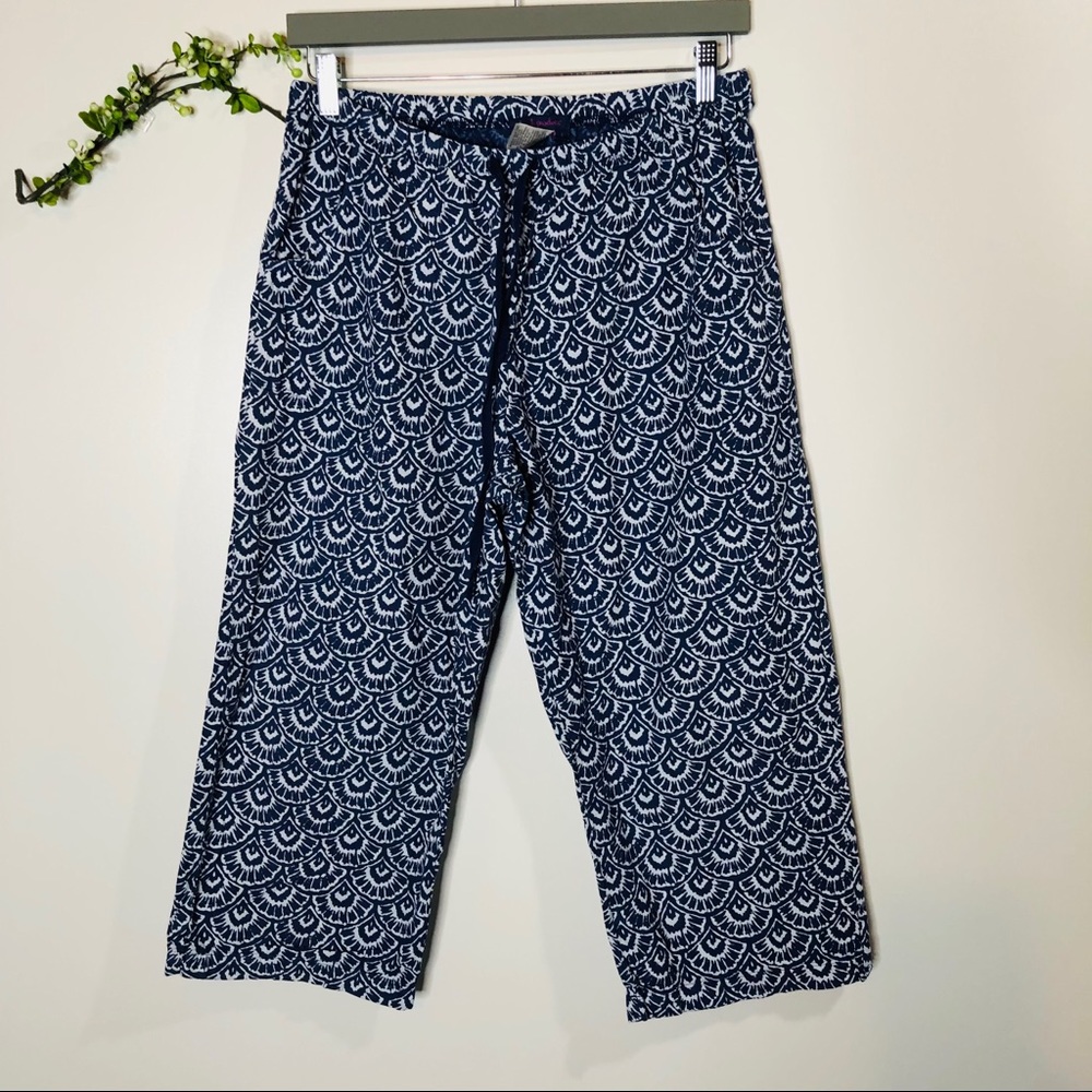 Fresh Produce Blue White Cotton Crop Pants